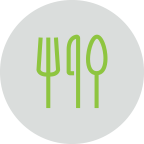 icon of a fork, knife, and spoon