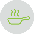 icon of a steaming pan