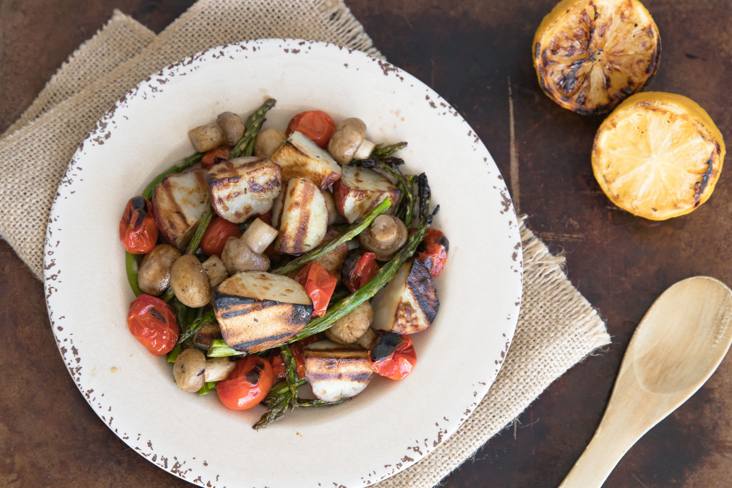 BBQ Grilled Potatoes and Mixed Vegetables