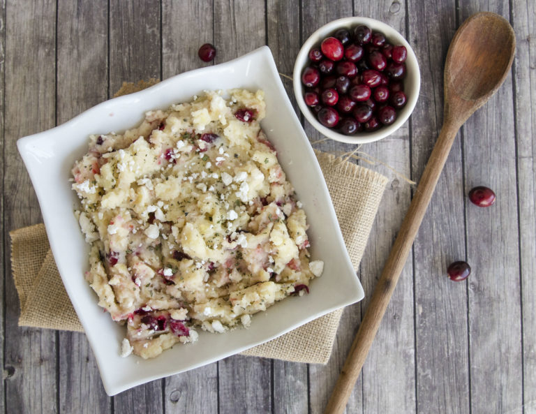 Cranberry and Feta Mashed Potatoes