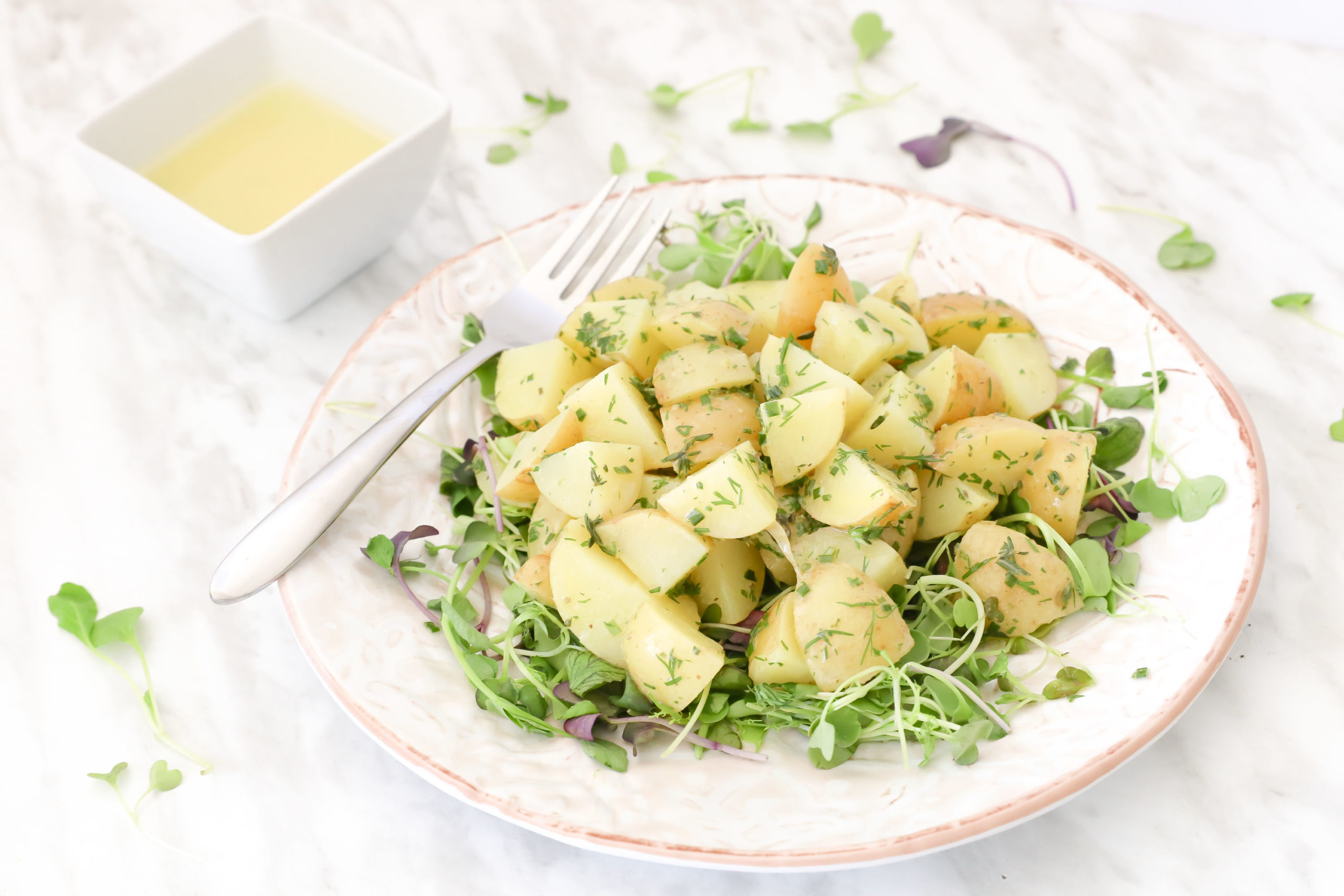 Herbed Potato Salad with Fresh Microgreens - EarthFresh Recipe