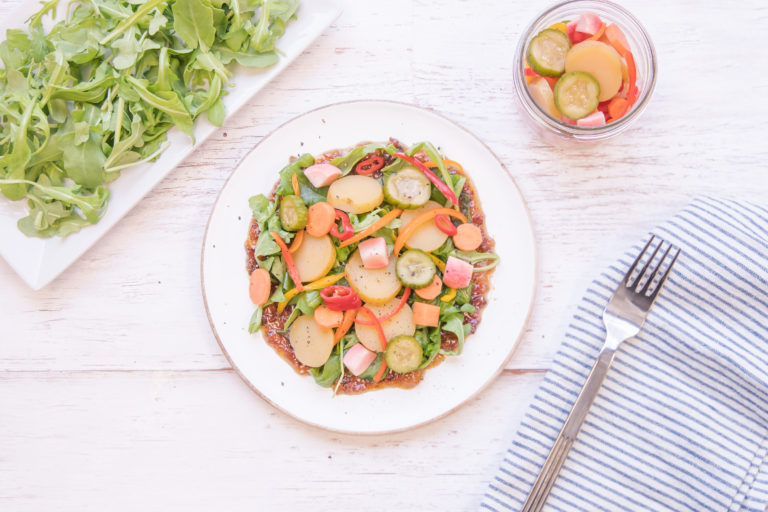 Pickled Vegetable Salad with Maple Bacon-Smoked Jelly