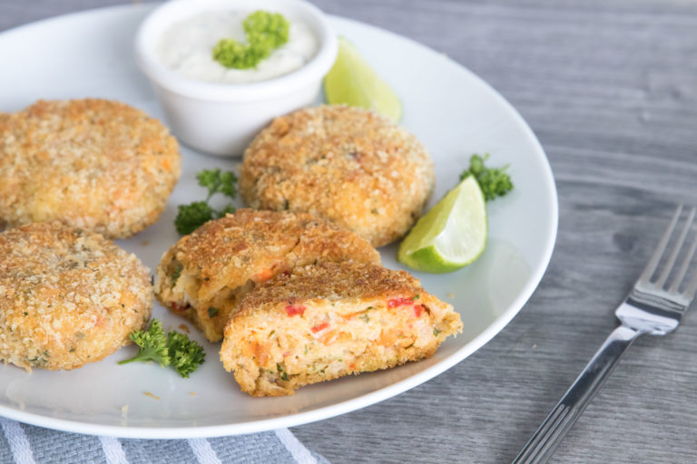 Potato Halibut Cakes with Homemade Tartar Sauce