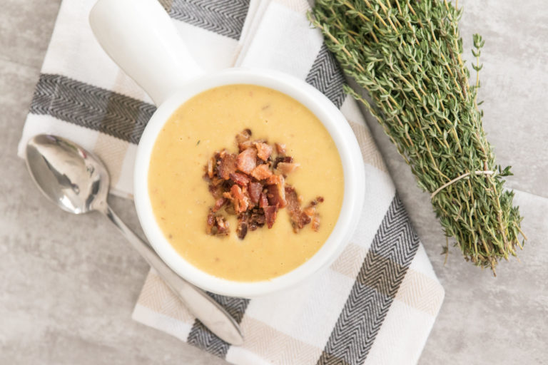 Potato Leek and Smoky Bacon Soup