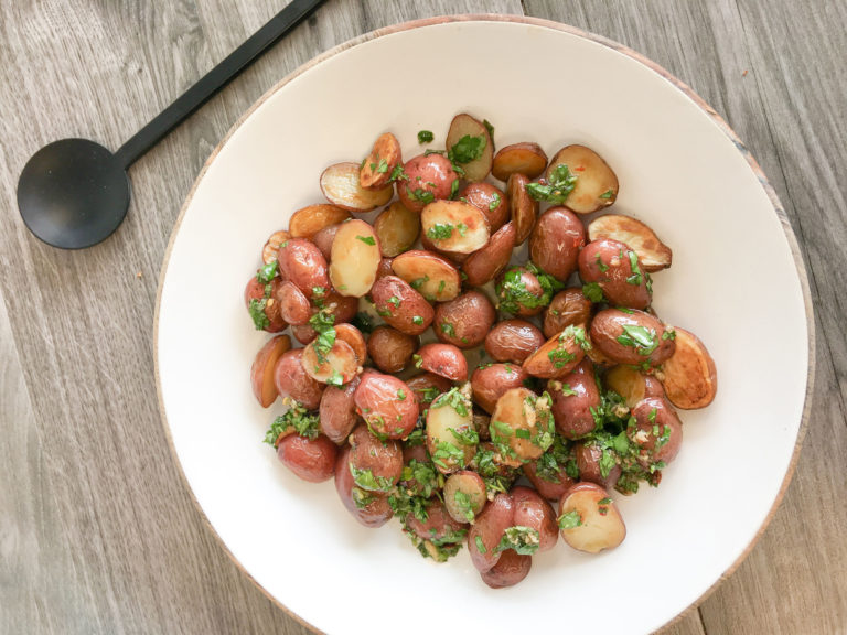 Roasted Red Baby Potatoes with Chimichurri Sauce