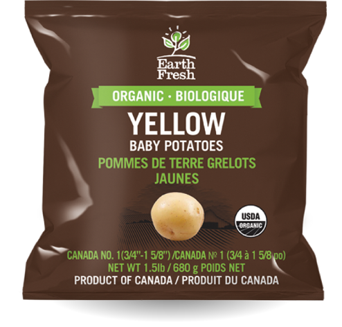 Organic product: yellow baby potatoes