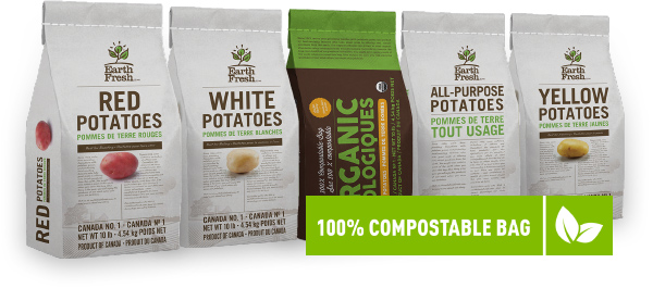 EarthFresh products in compostable bags