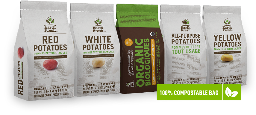 EarthFresh products in compostable bags