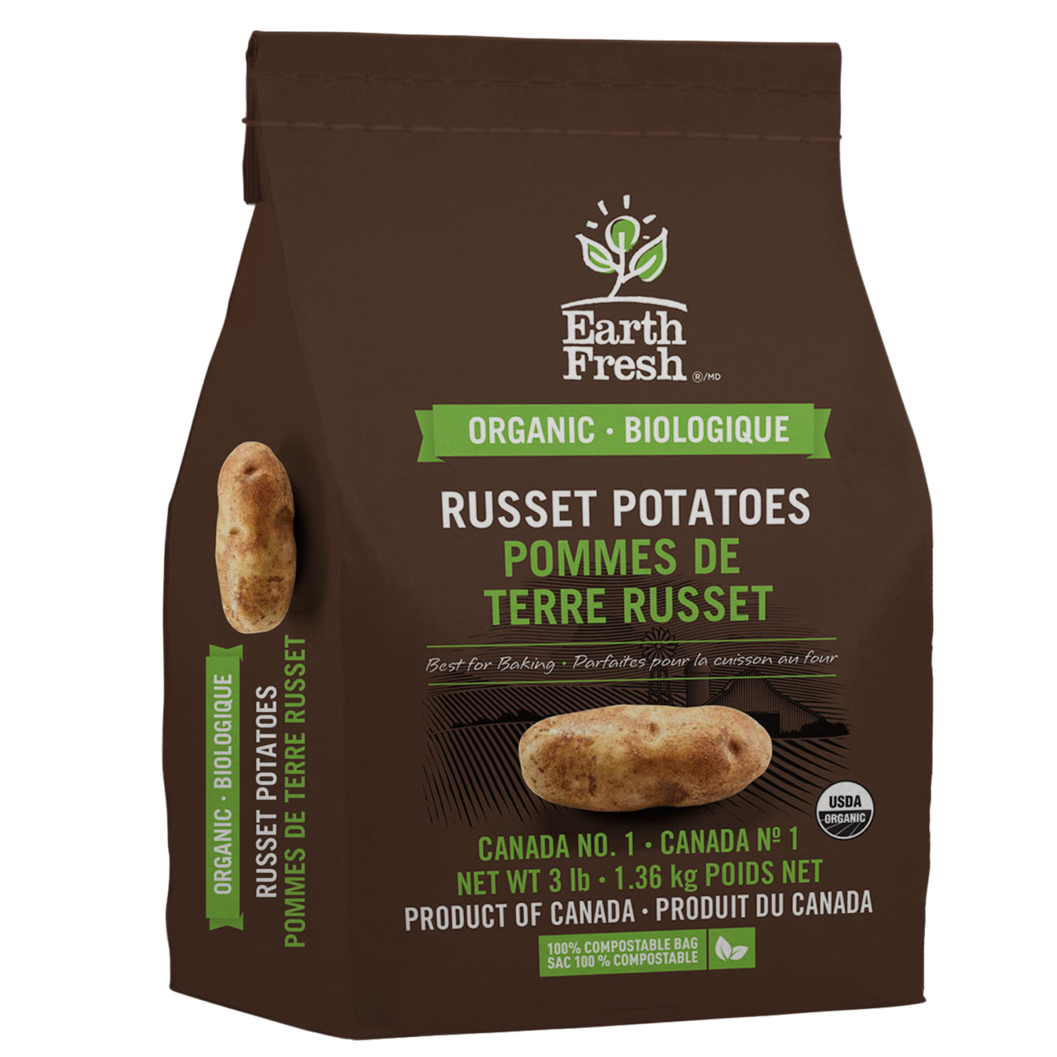 Organic Russet Potatoes EarthFresh