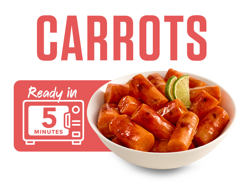 Carrots ready in 5 minutes