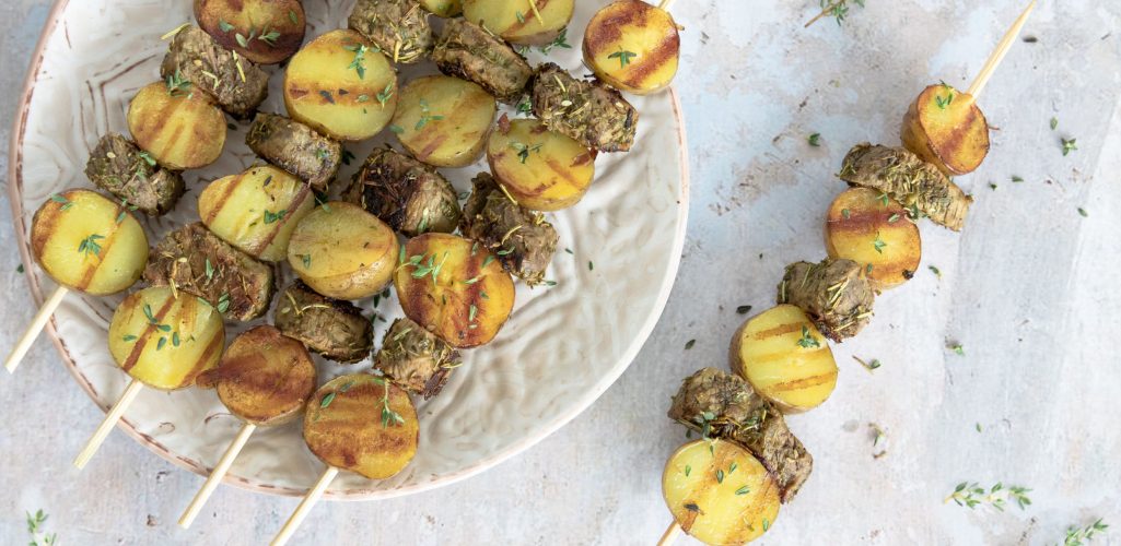 BBQ Potatoes with Mediterranean Herb-Rubbed Steak