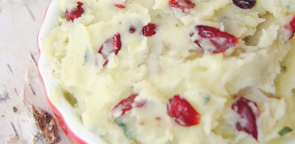 Cranberry Smashed Potatoes with Brown Butter and Crispy Sage