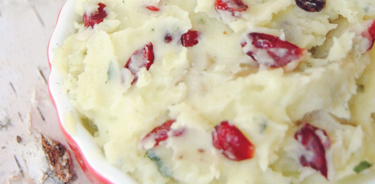 Cranberry Smashed Potatoes with Brown Butter and Crispy Sage