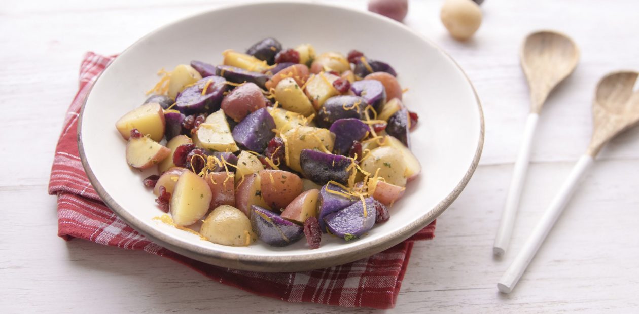 Holiday Tri-Colour Potatoes with Dried Cranberries