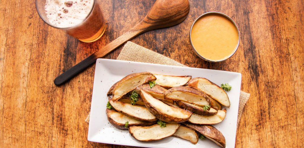 Oven Roasted Wedges with Beer Cheese Sauce