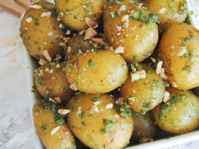 Roasted Potatoes With Pesto and Walnuts