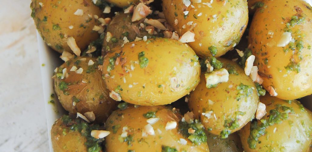 Roasted Potatoes With Pesto and Walnuts