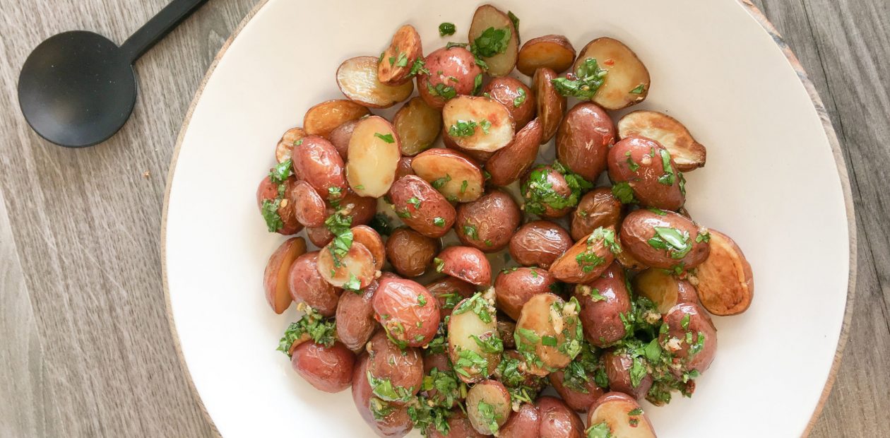 Roasted Red Baby Potatoes with Chimichurri Sauce