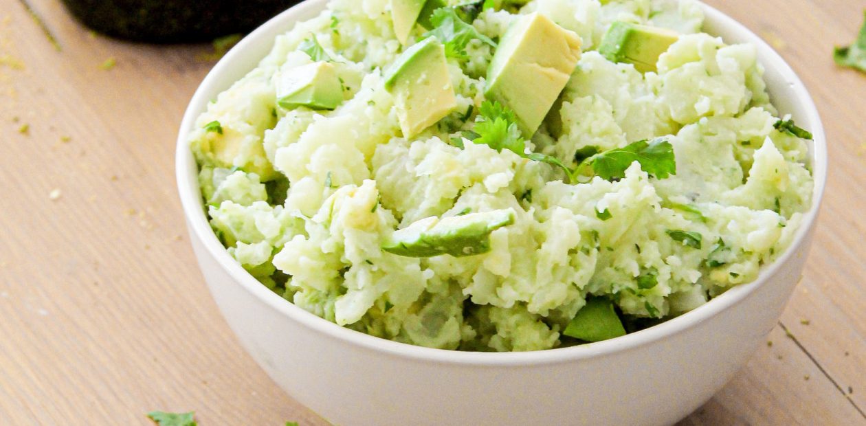 Smashed Potato Salad with Avocado Dressing