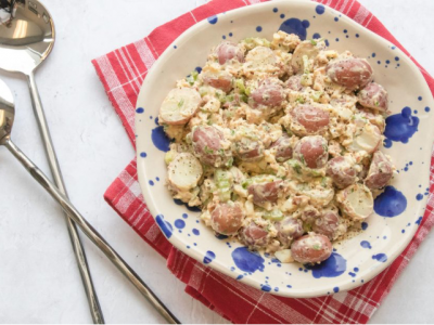 Classic picnic potato salad in a bowl